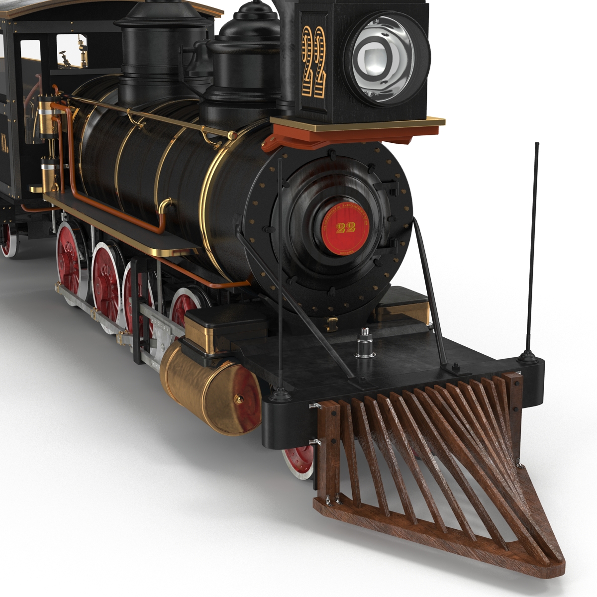 Steam Train with Wagon 3 3D model