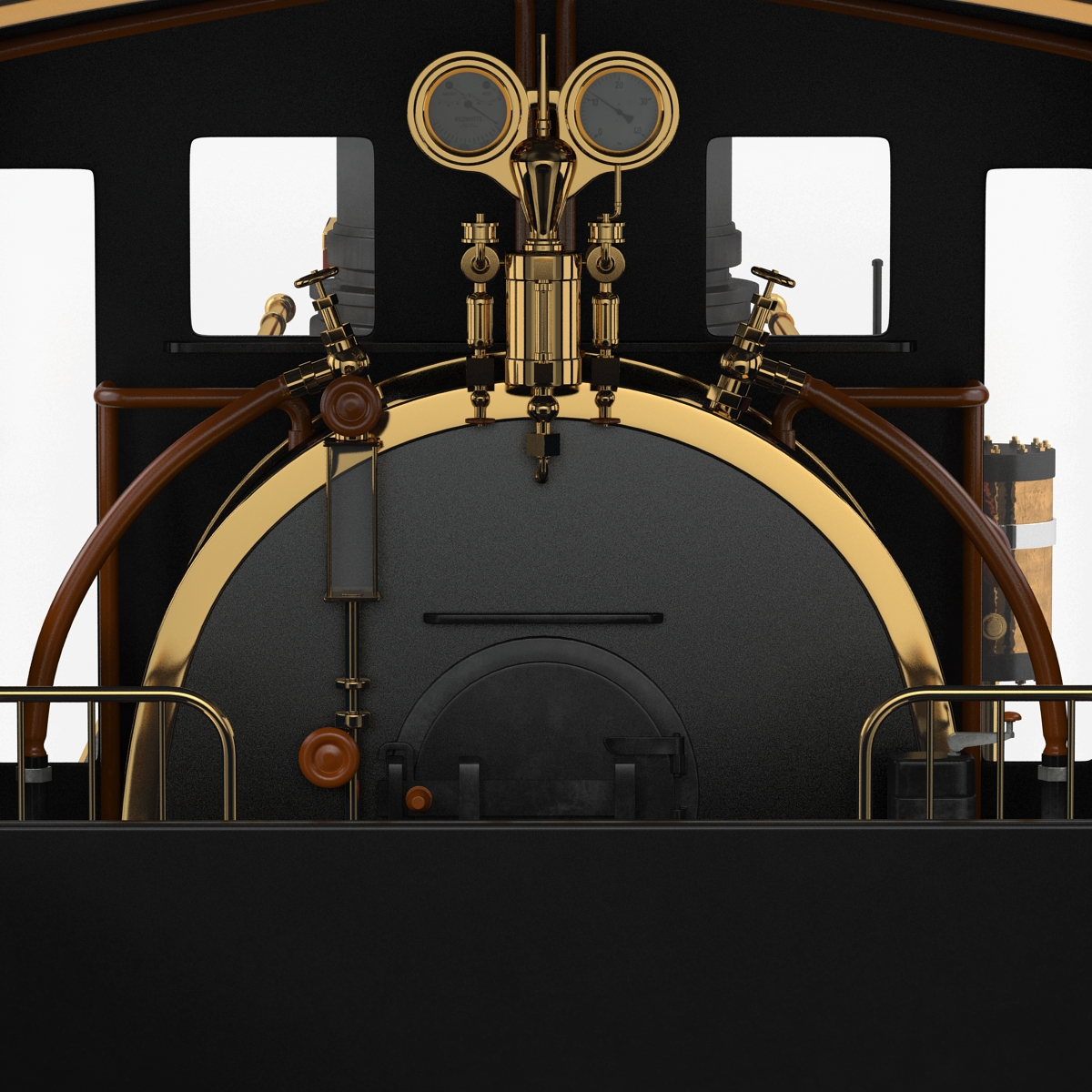 Steam Train with Wagon 3 3D model