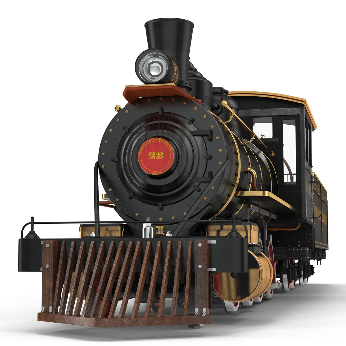 Steam Train with Wagon 4 3D model