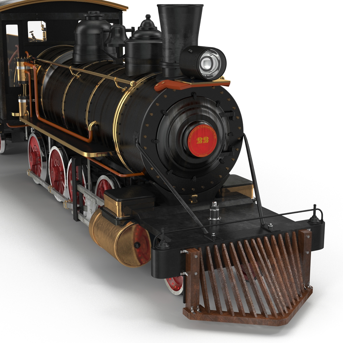 Steam Train with Wagon 4 3D model