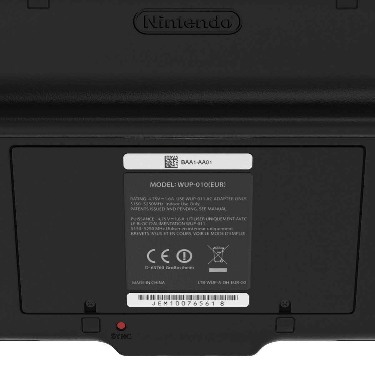 Nintendo Wii U Set Black 3D model