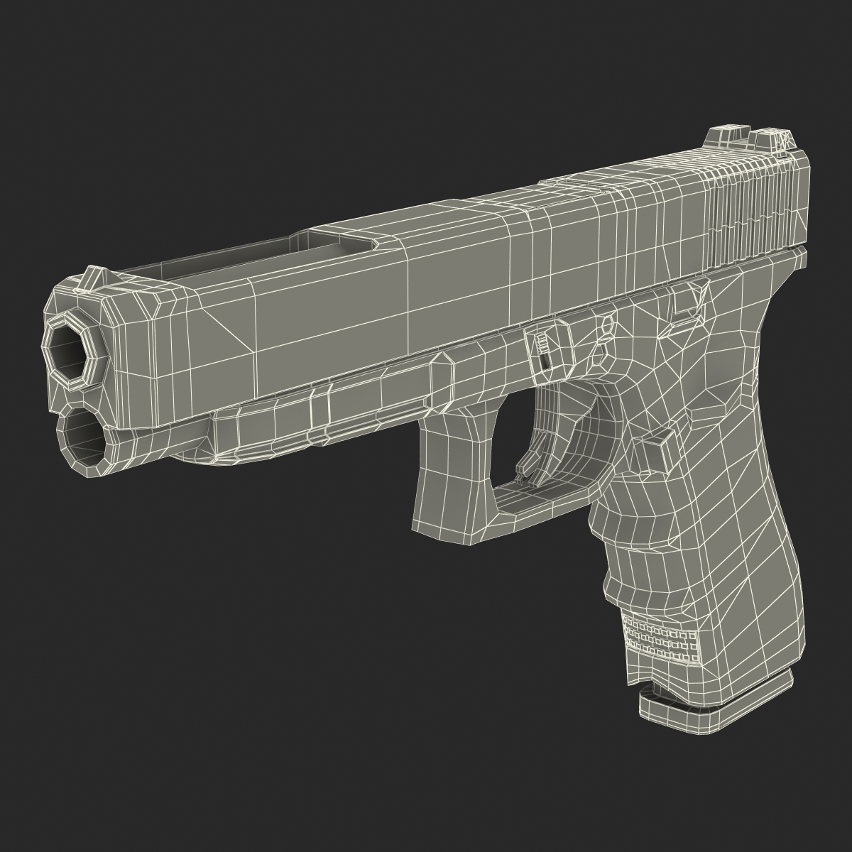 3D Competition Pistol Glock 34 Black model