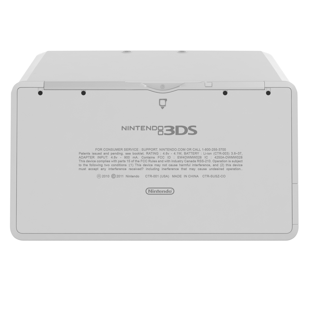 3D Nintendo 3DS White model