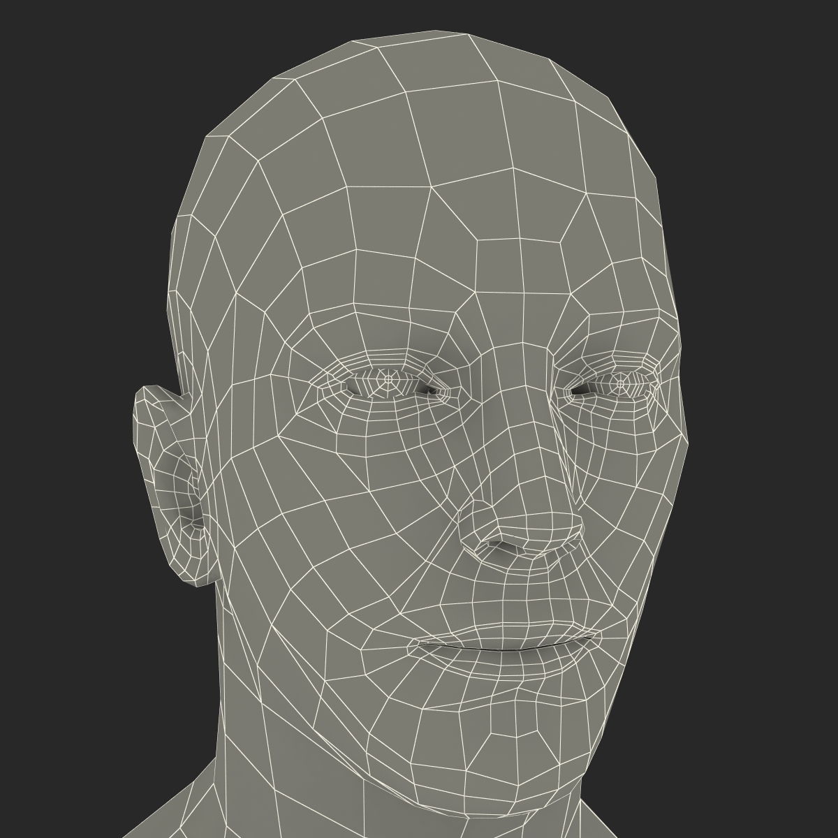 Caucasian Male Head 3D model