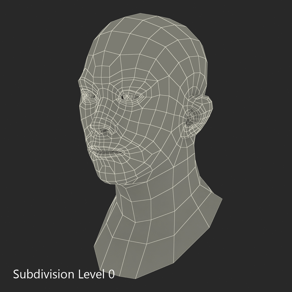 3D model Asian Male Head