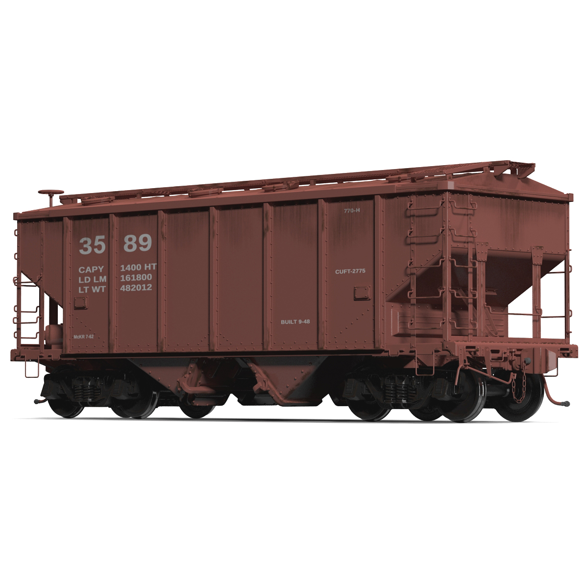 3D Covered Hopper Car Generic