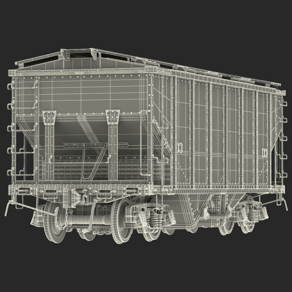 3D Covered Hopper Car Generic