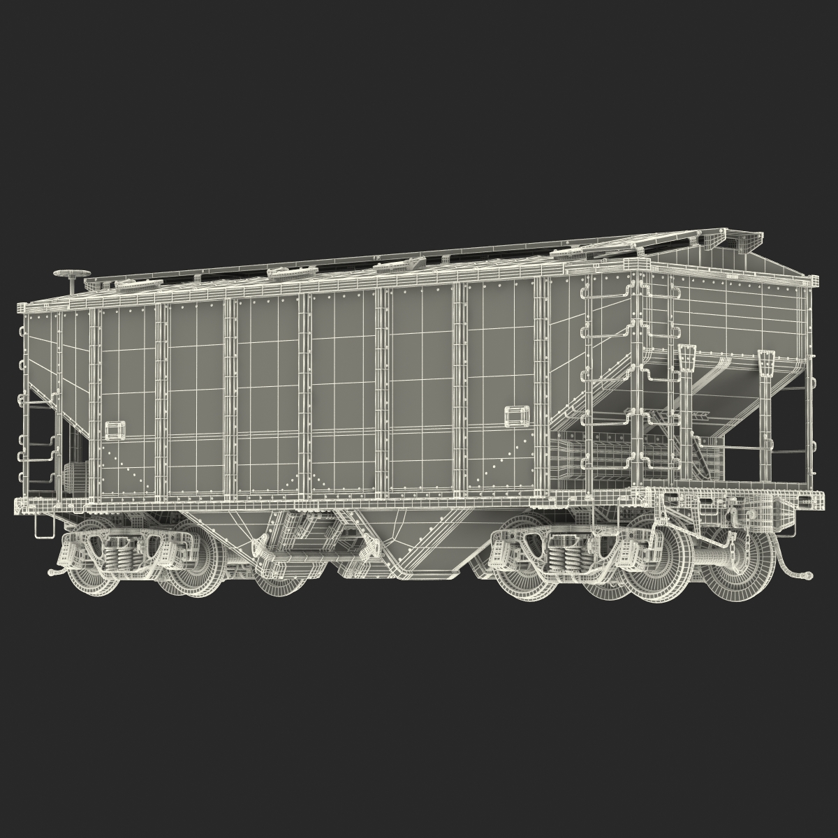 3D Covered Hopper Car Generic