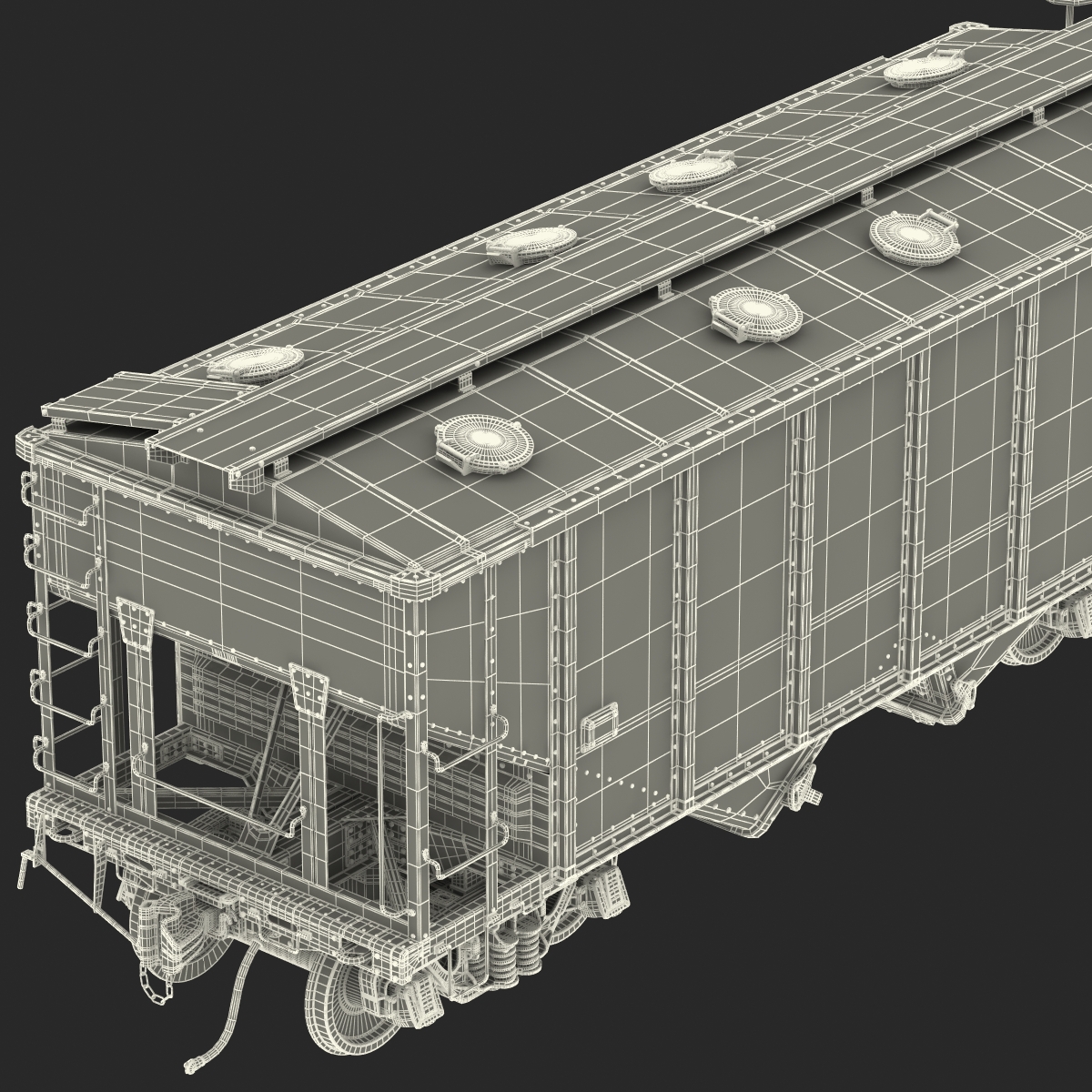 3D Covered Hopper Car Generic