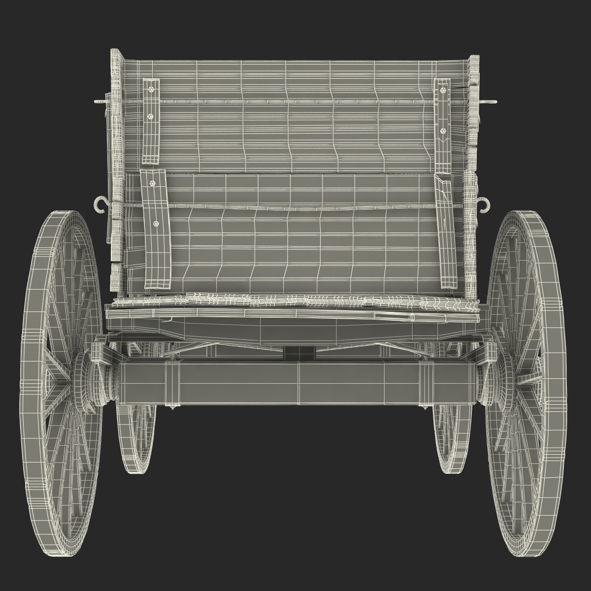 3D Old Wooden Wagon 2 model