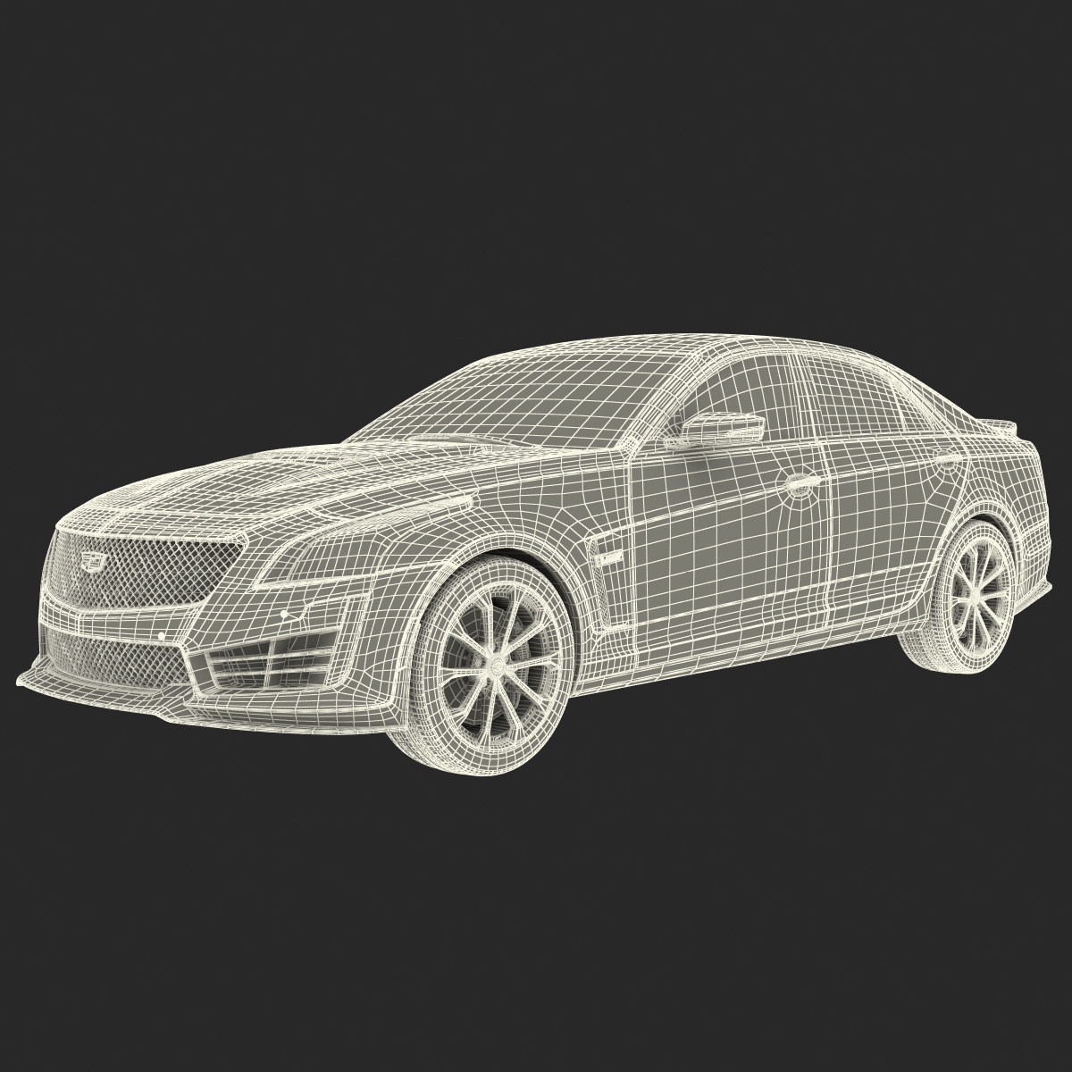 3D Cadillac CTS-V 2016 Rigged