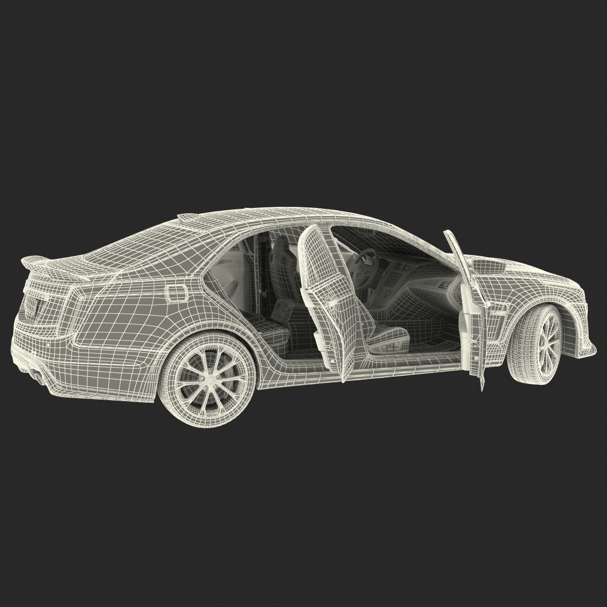 3D Cadillac CTS-V 2016 Rigged