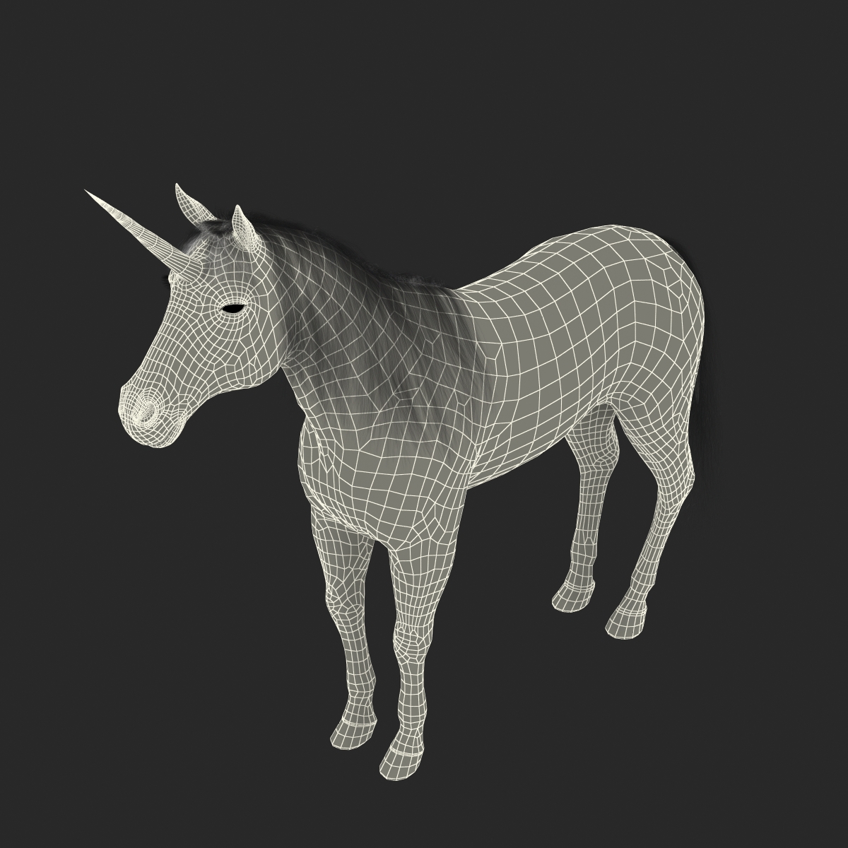 3D Unicorn with Fur