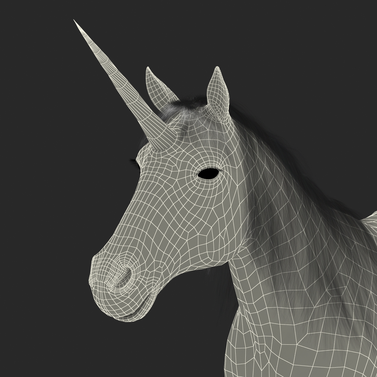 3D Unicorn with Fur