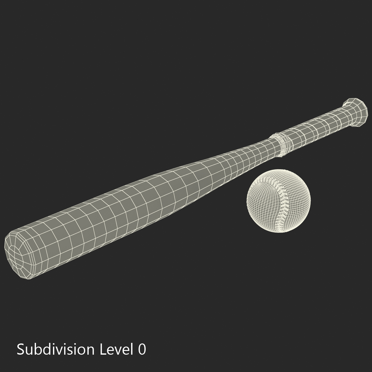 3D Baseball and Metal Baseball Bat