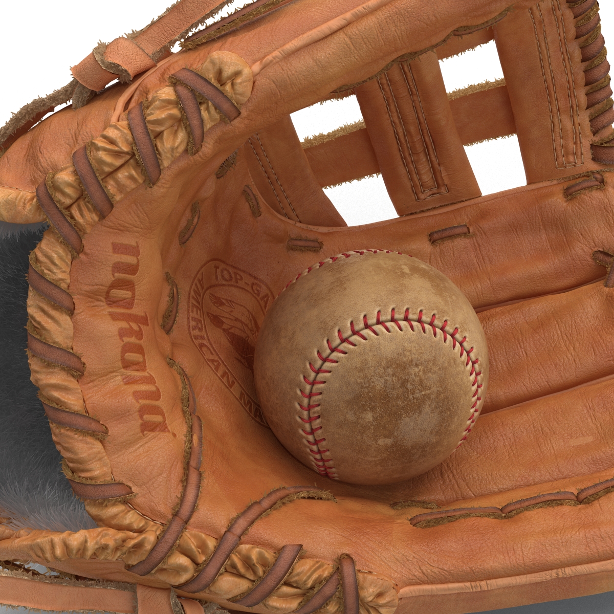 3D Baseball Glove And Ball model