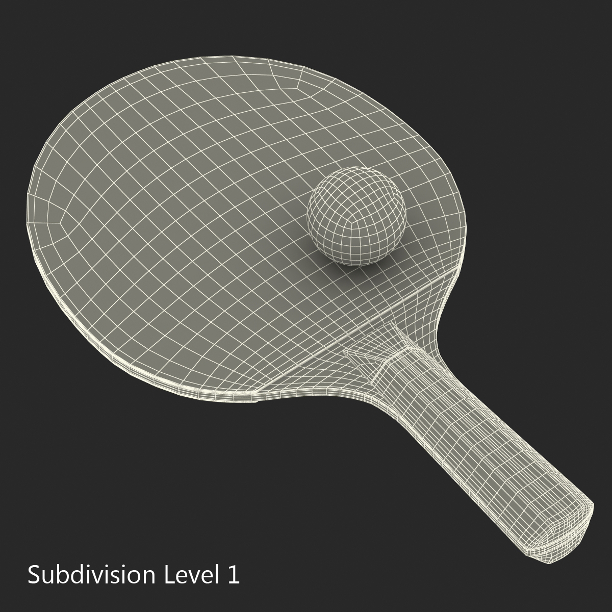 3D model Ping Pong Ball and Paddle