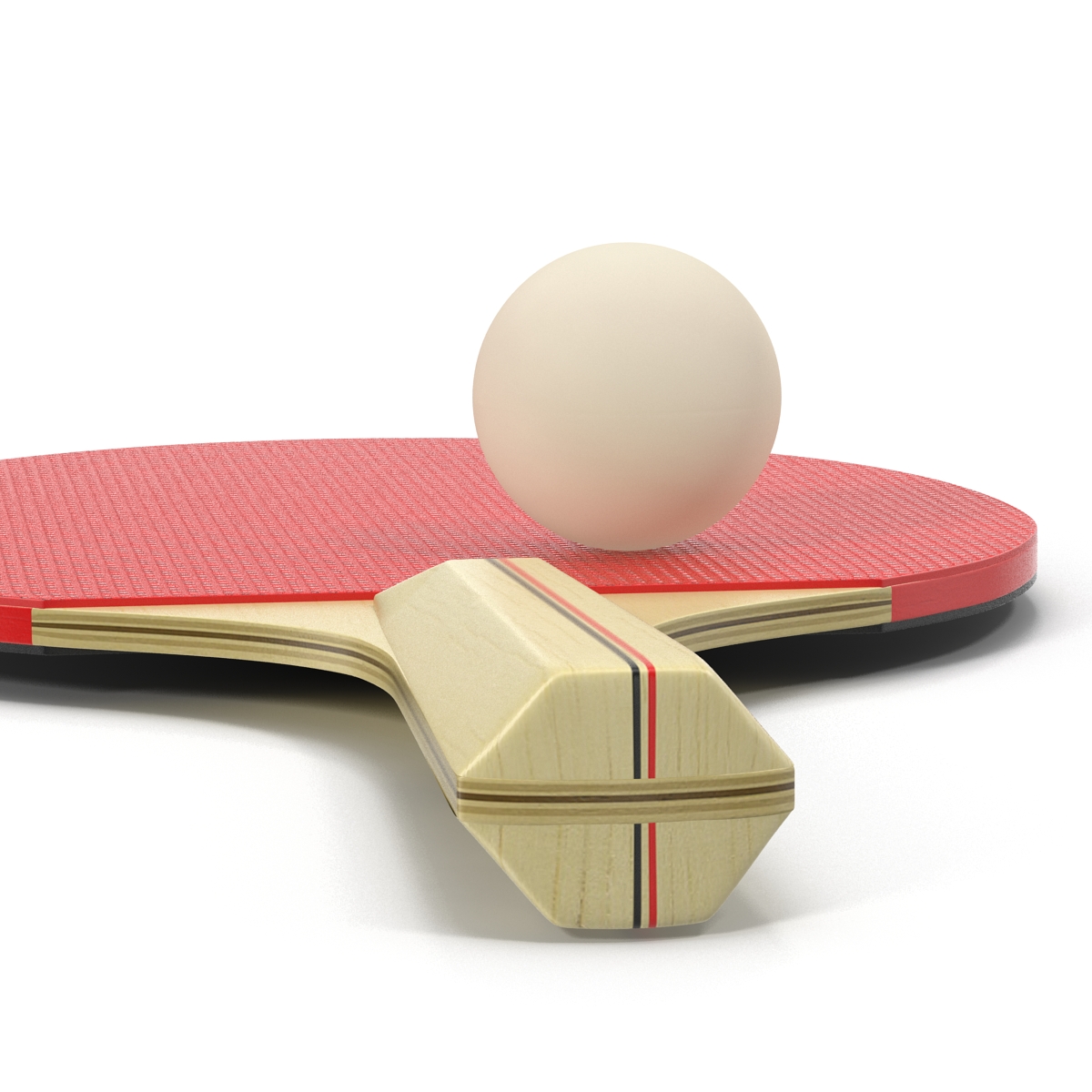 3D model Ping Pong Ball and Paddle