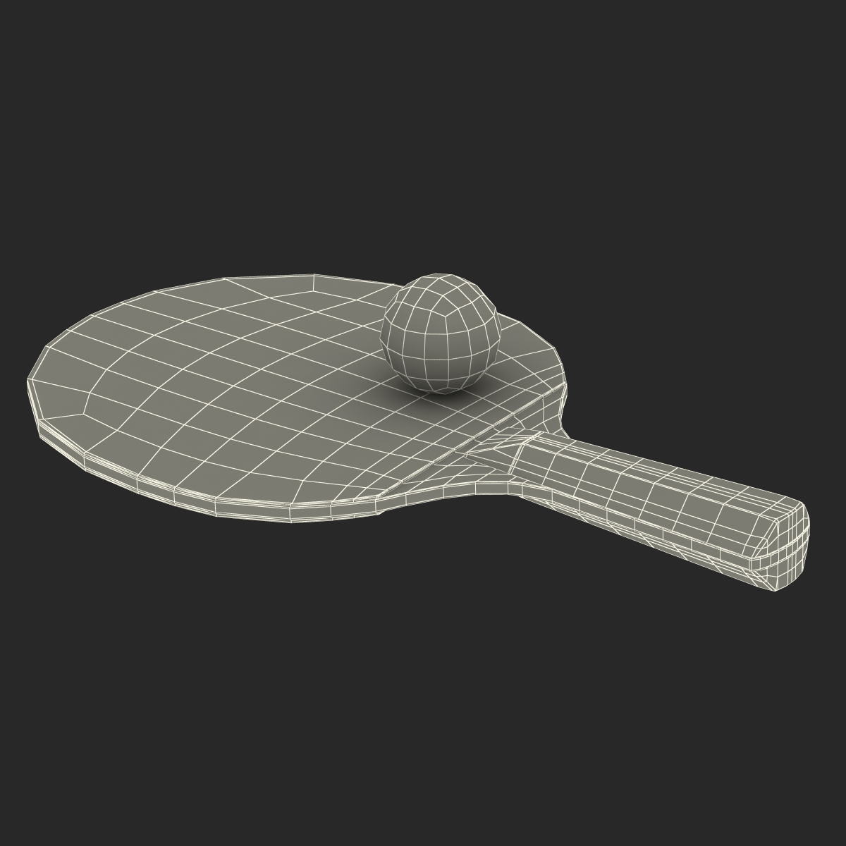 3D model Ping Pong Ball and Paddle