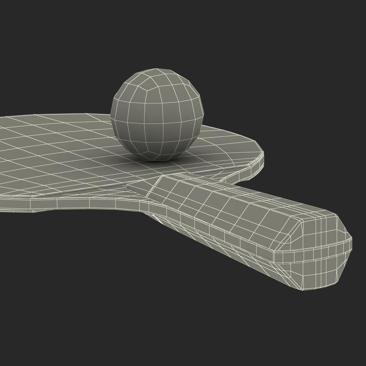 3D model Ping Pong Ball and Paddle