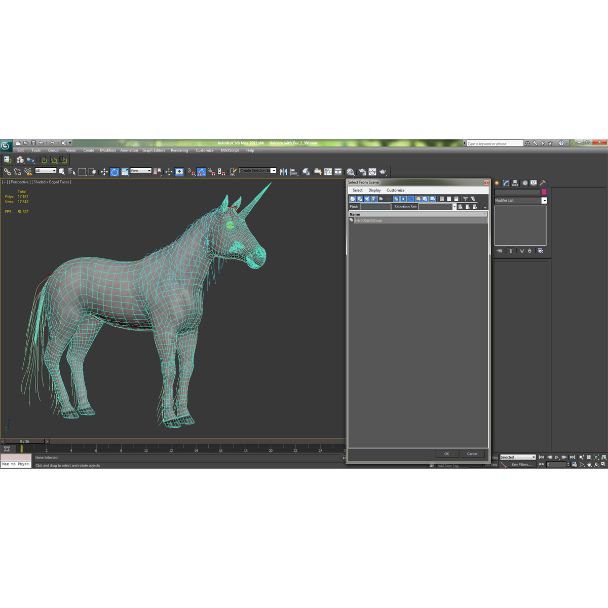 3D Unicorn with Fur 2 model