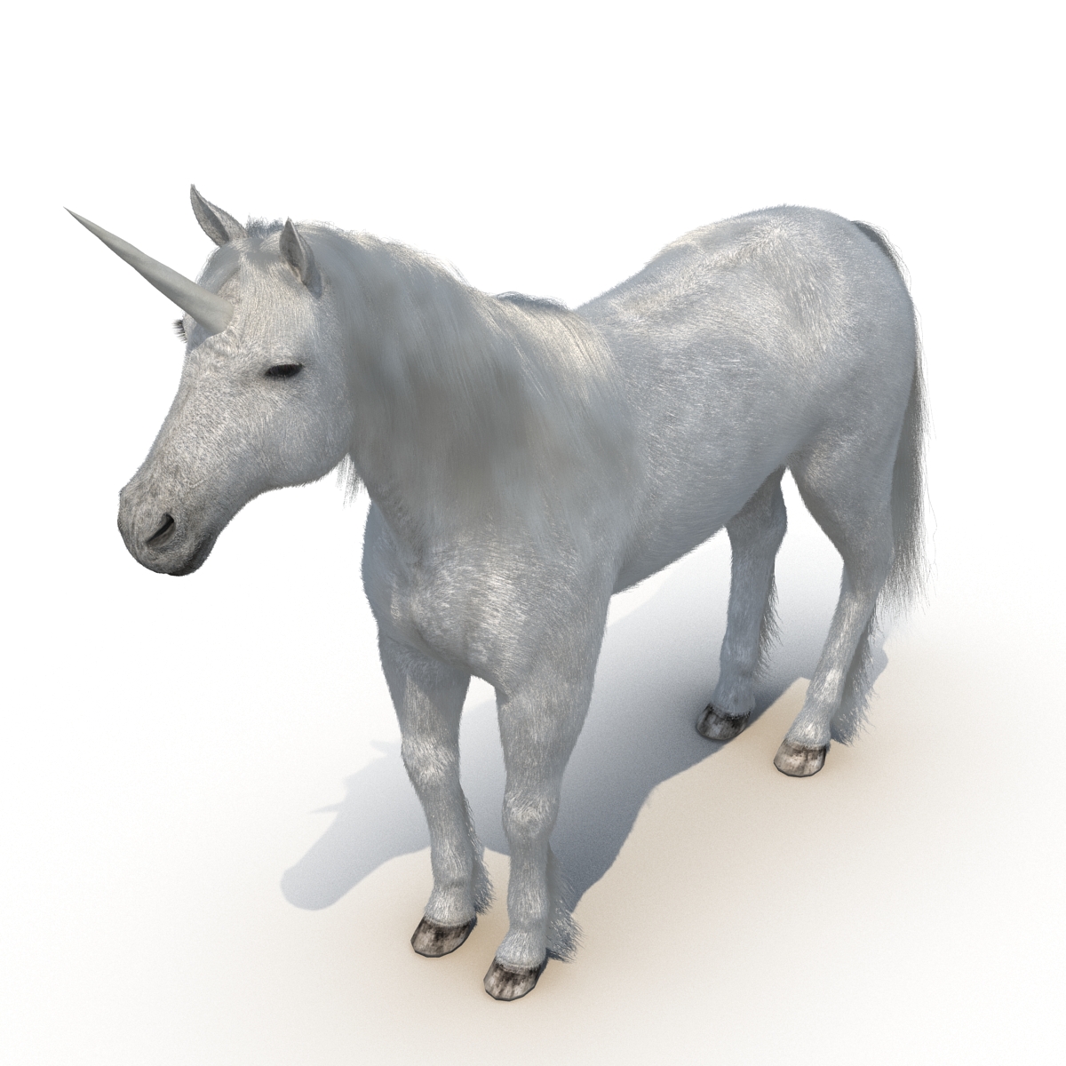 3D Unicorn with Fur 2 model