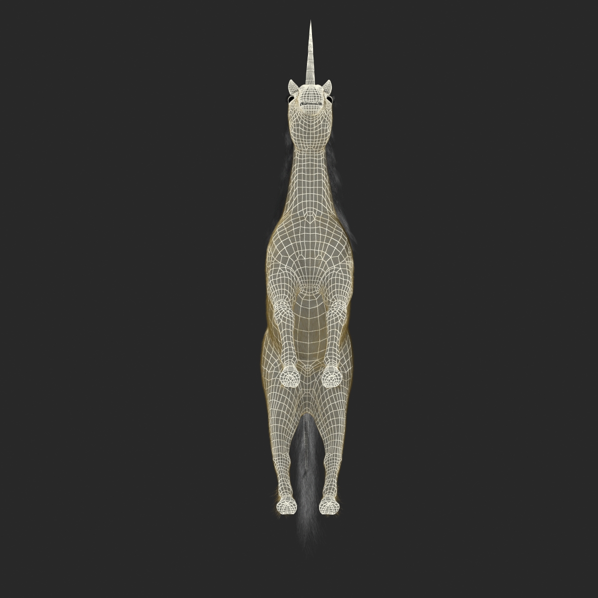 3D Unicorn with Fur 2 model