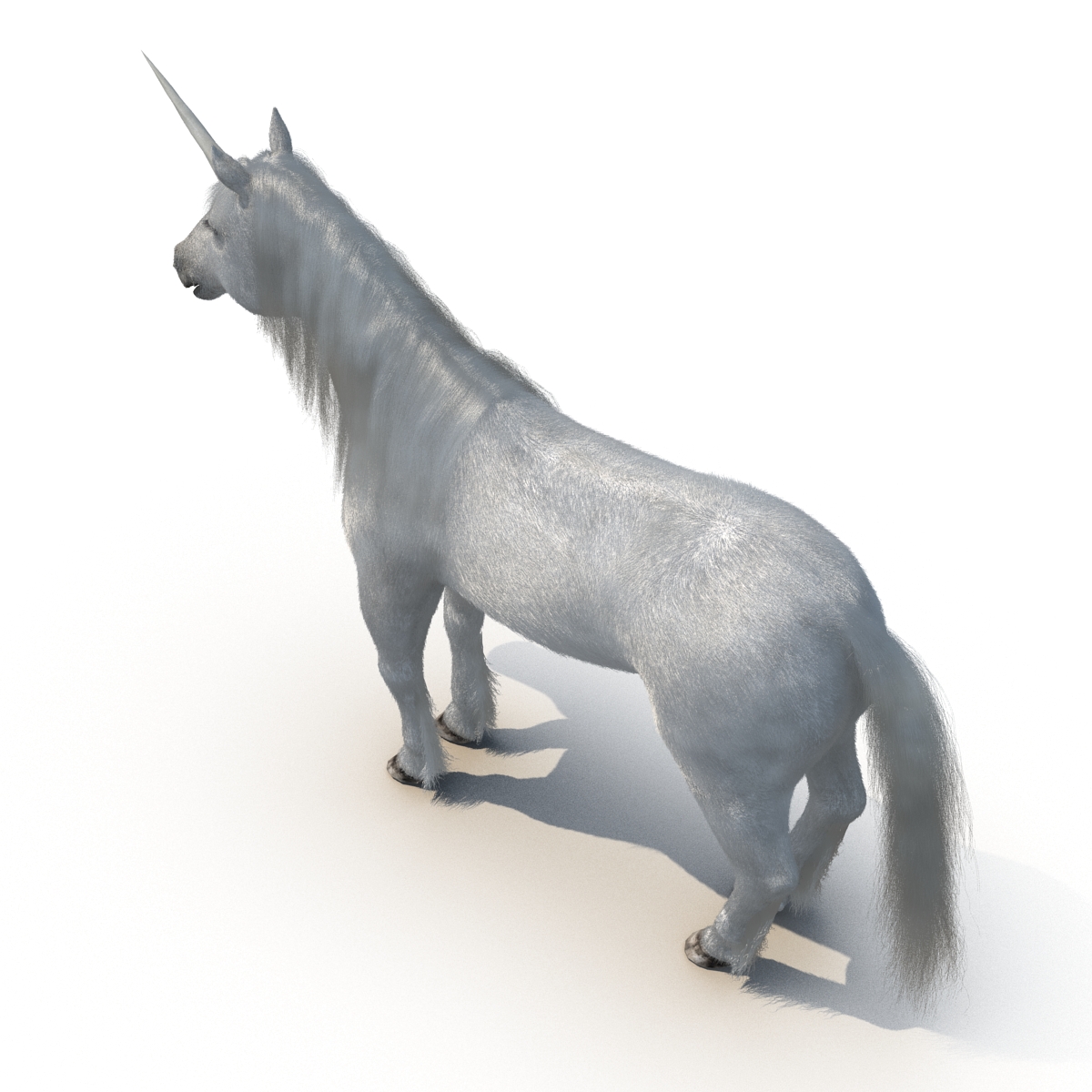 3D Unicorn with Fur 2 model