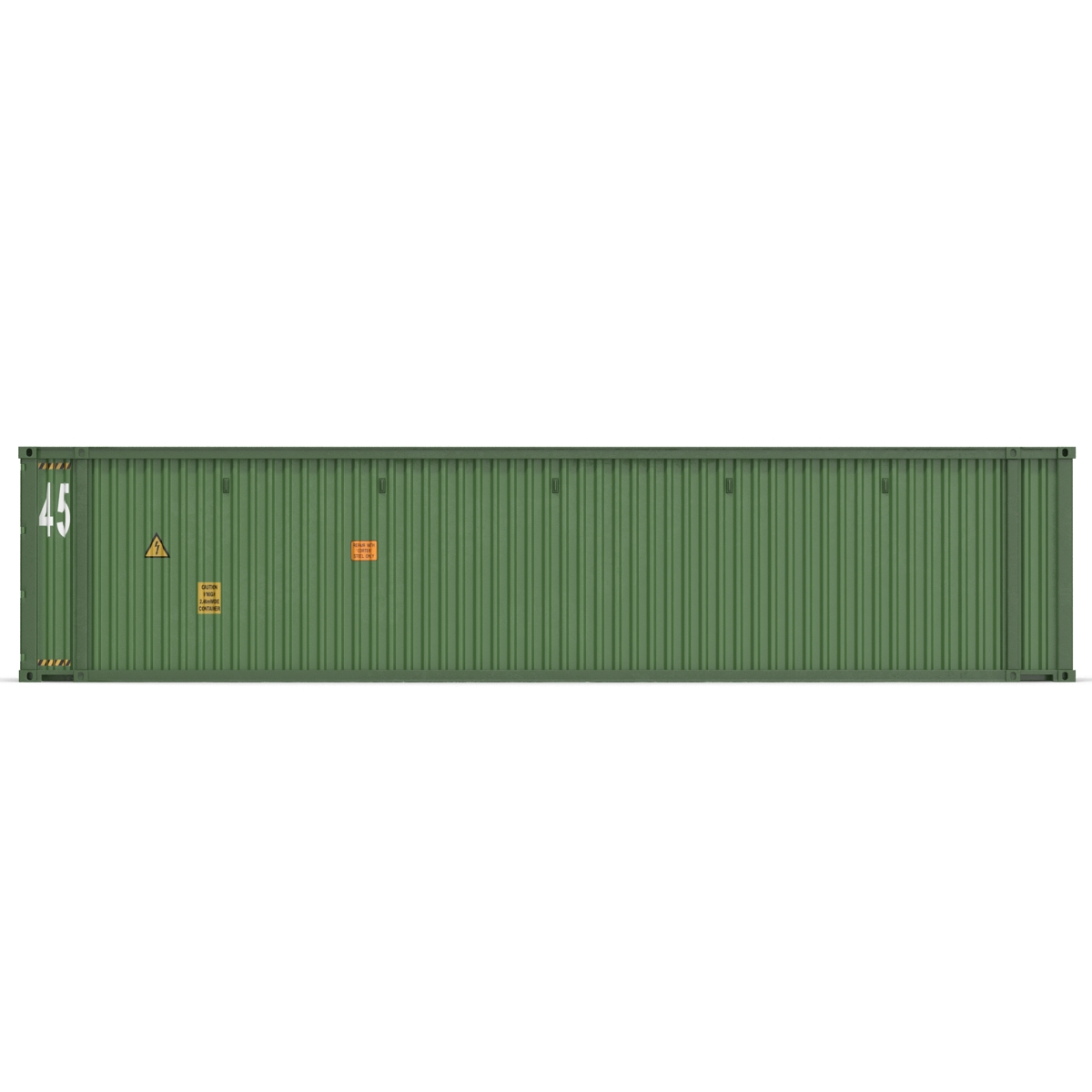 3D 45 ft High Cube Container Green