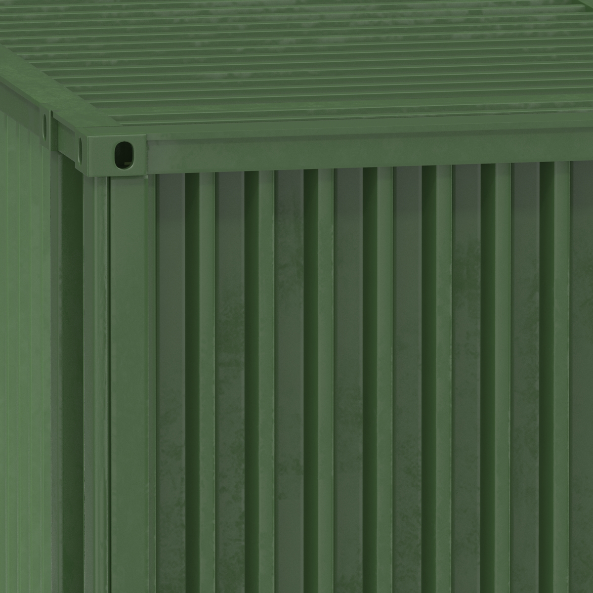 3D 45 ft High Cube Container Green