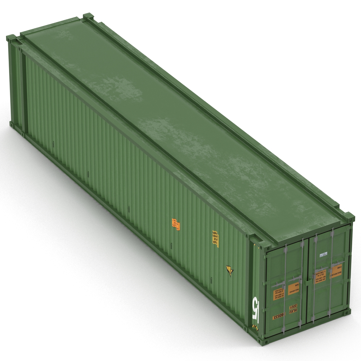 3D 45 ft High Cube Container Green