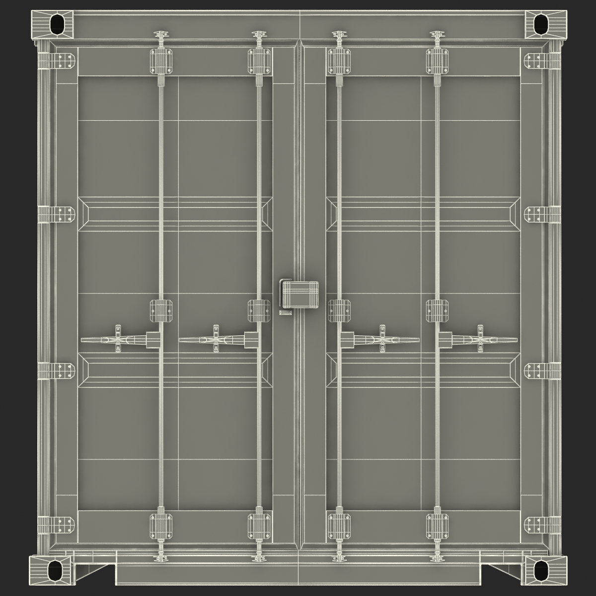 3D 45 ft High Cube Container Green