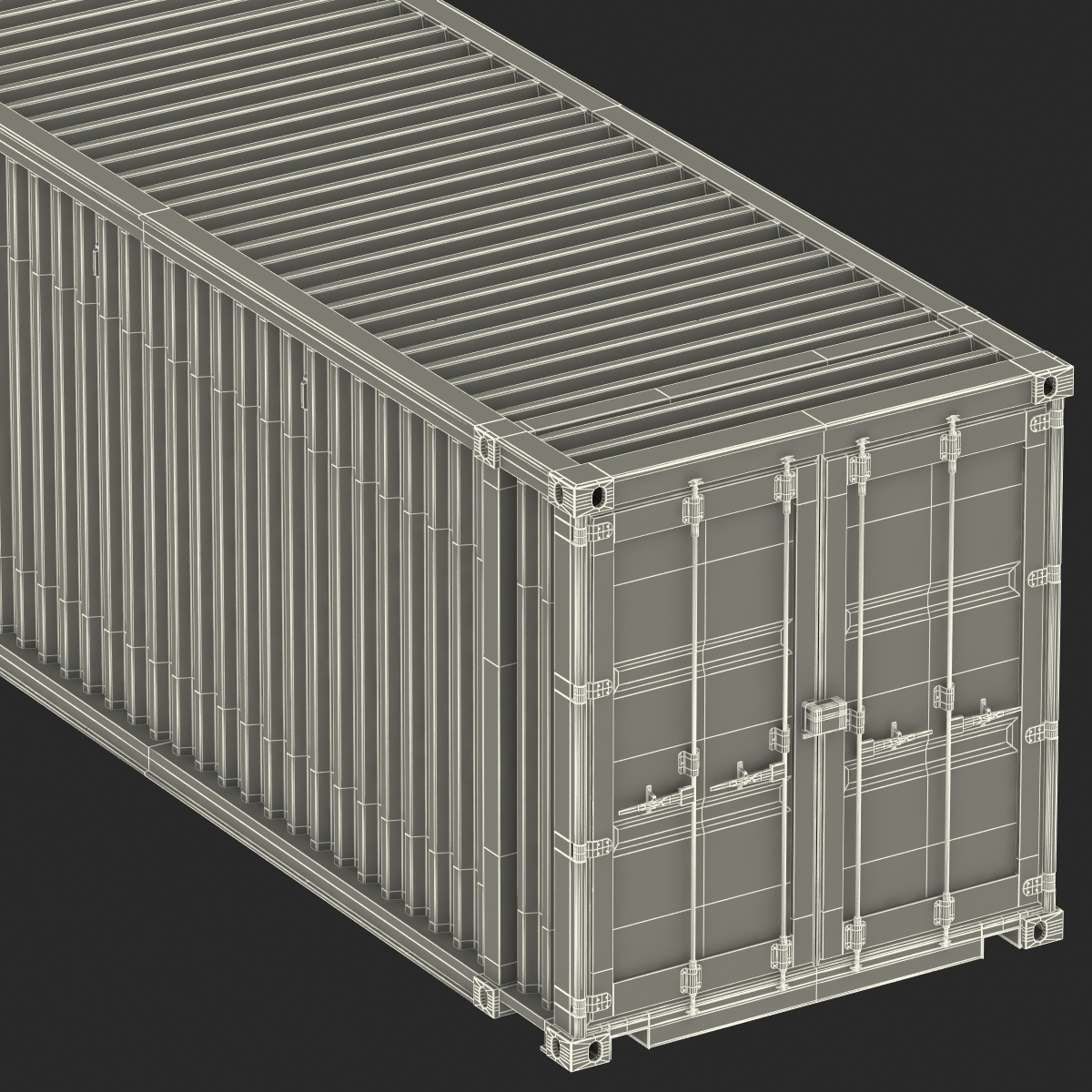 3D 45 ft High Cube Container Green