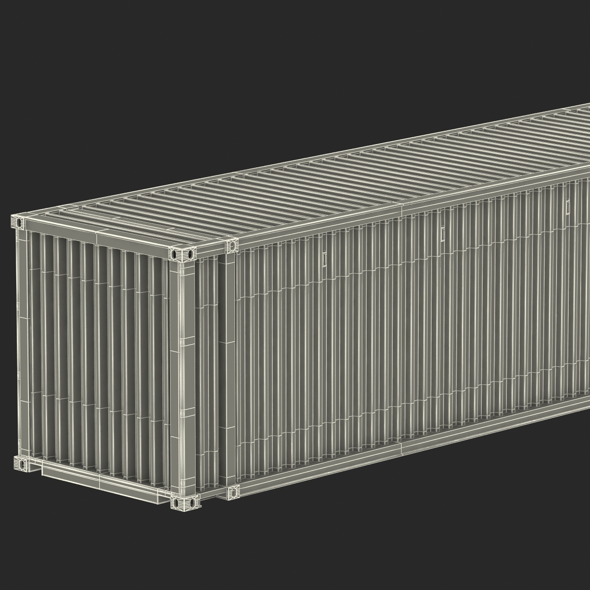 3D 45 ft High Cube Container White