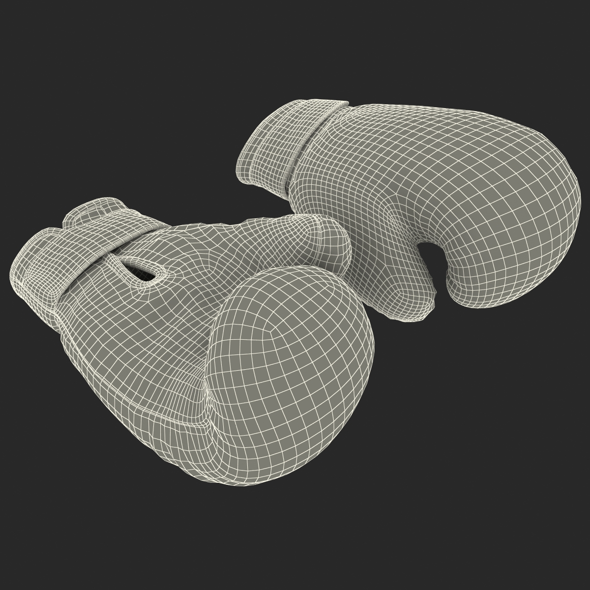 Boxing Gloves Black 3D model