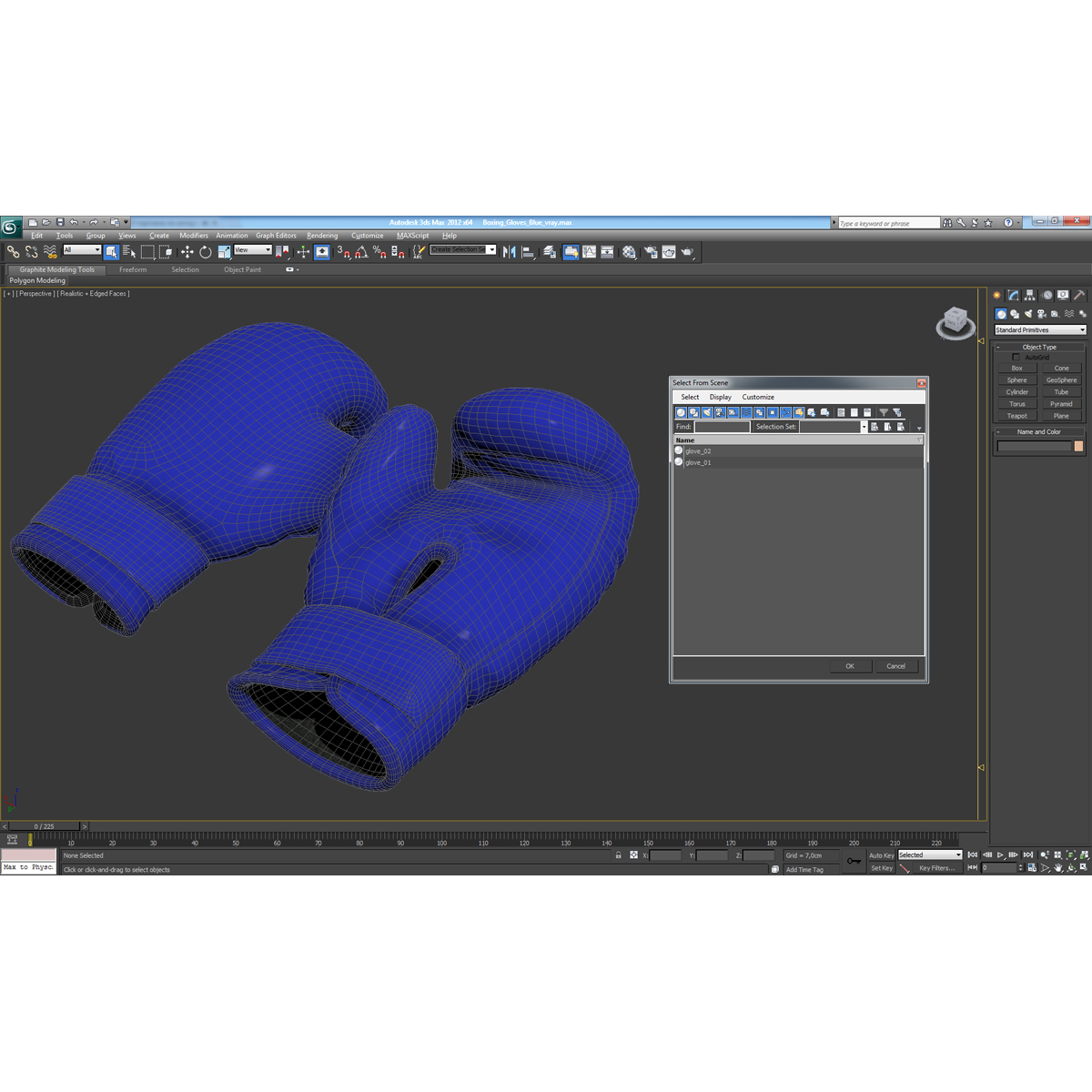 3D Boxing Gloves Blue model