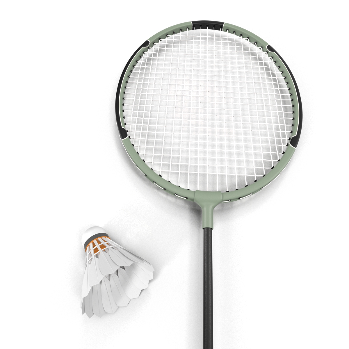 Badminton Racket and Shuttlecock 2 3D model