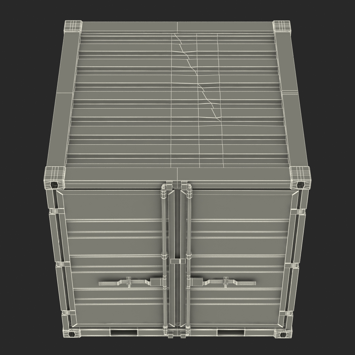 3D 8 ft Storage Container White model