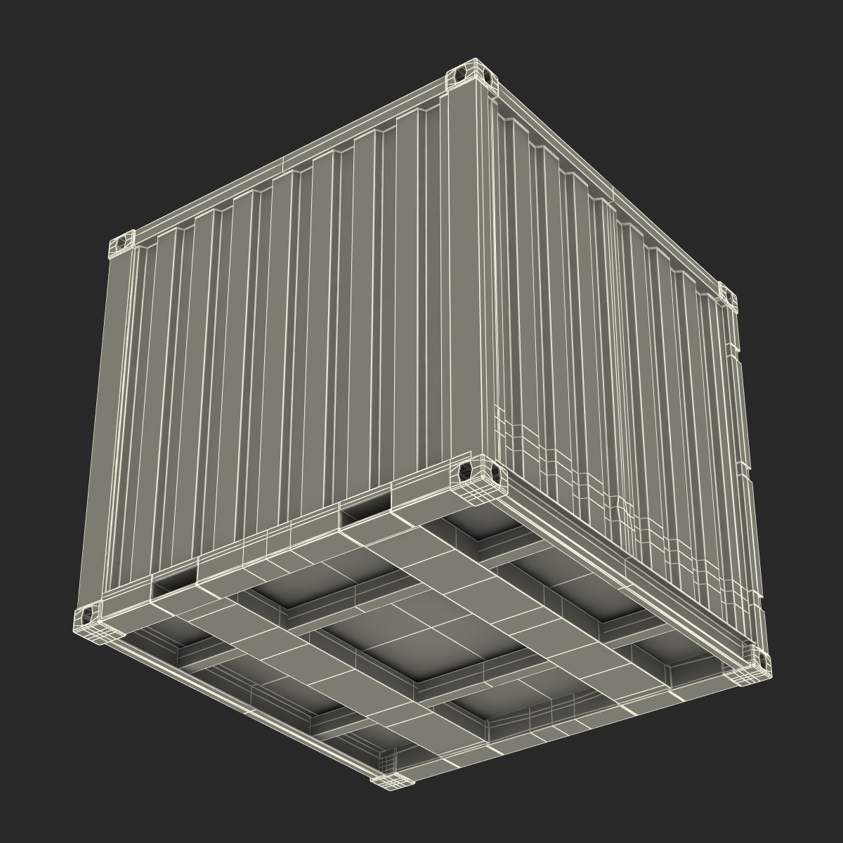 3D 8 ft Storage Container White model