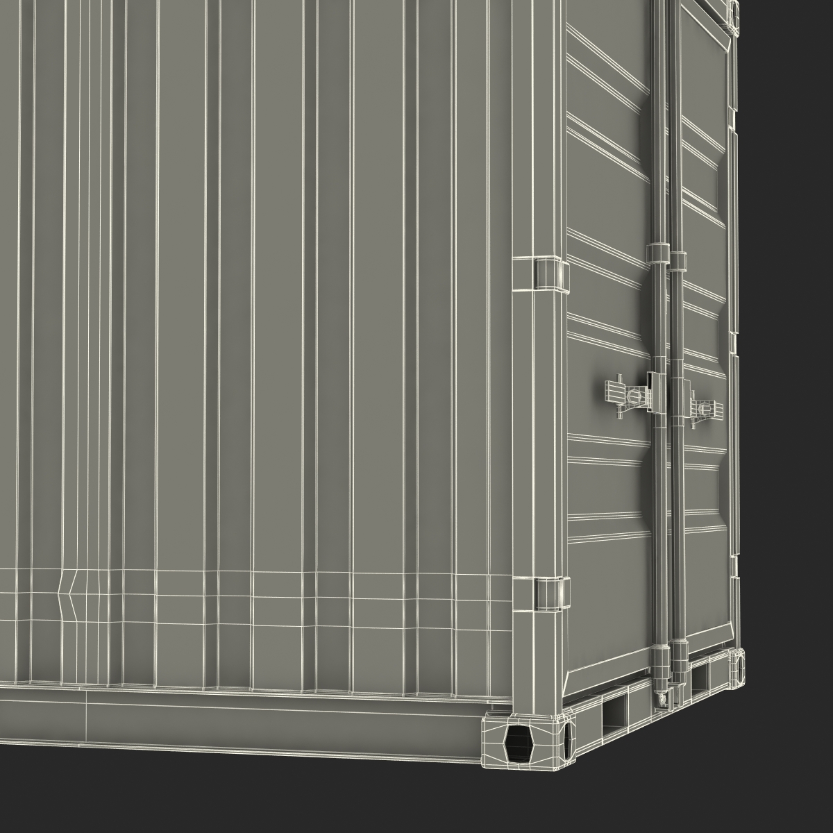 3D 8 ft Storage Container White model