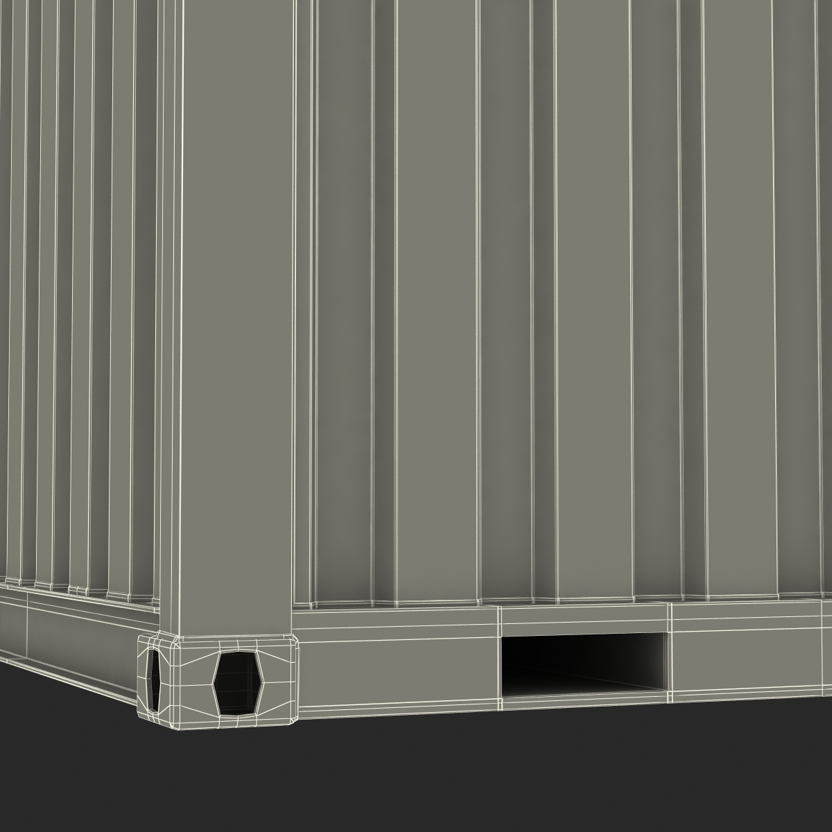 3D 8 ft Storage Container White model