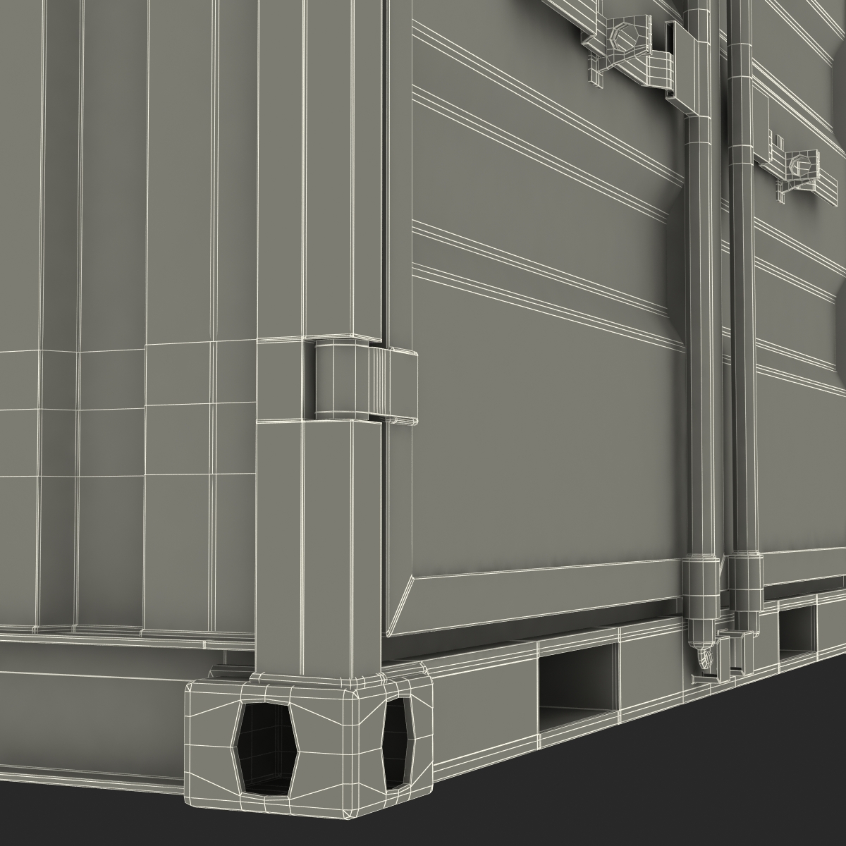 3D 8 ft Storage Container White model