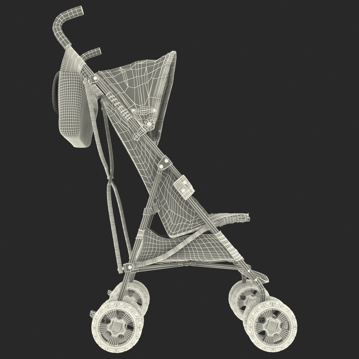 3D Baby Stroller Blue model