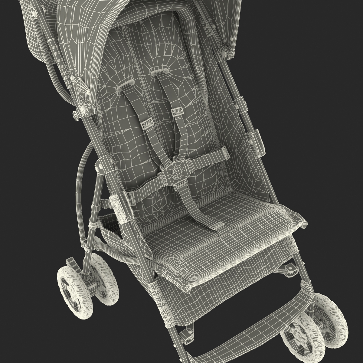 3D Baby Stroller Blue model