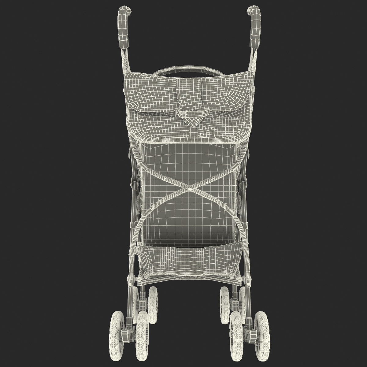 Baby Stroller Green 3D model