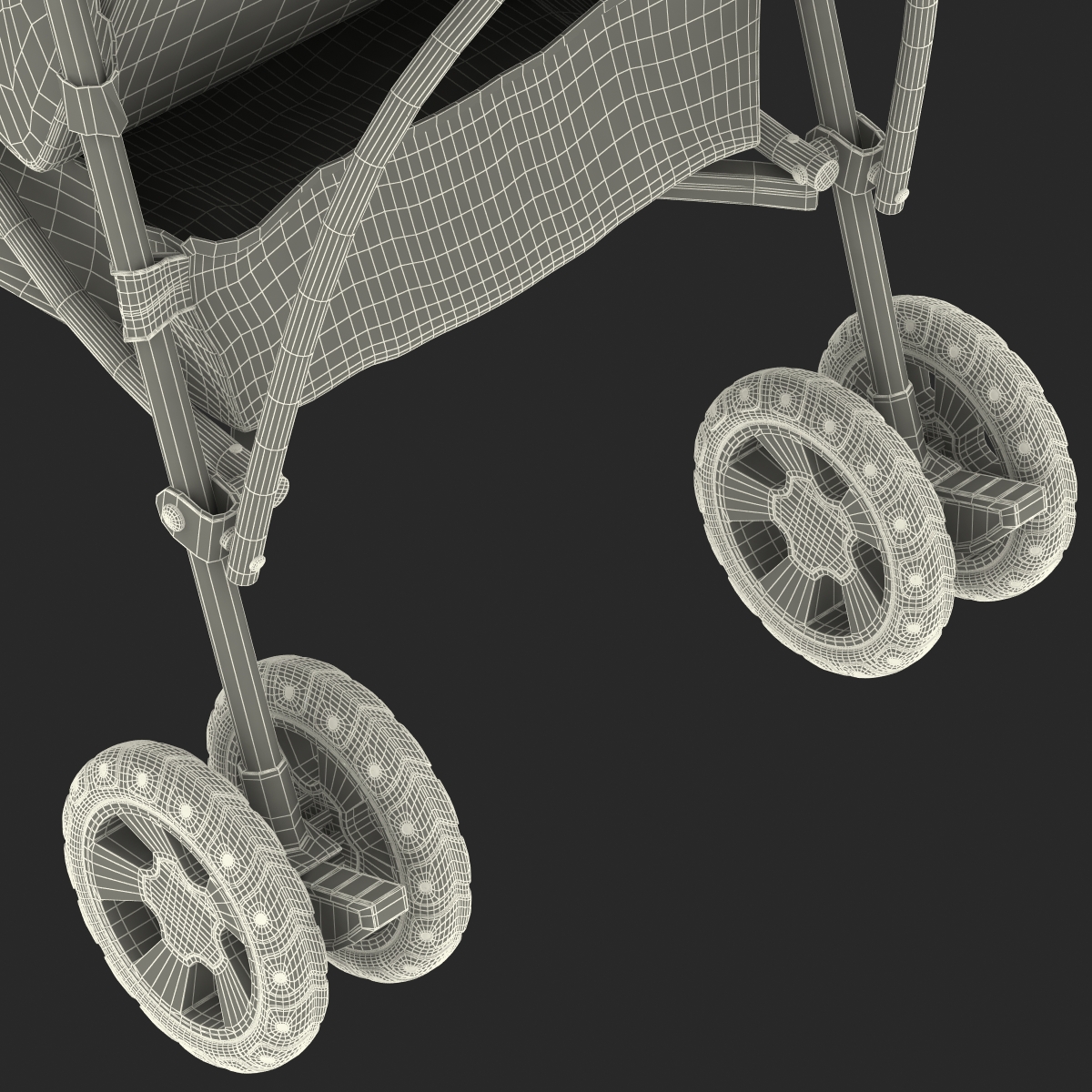 Baby Stroller Green 3D model