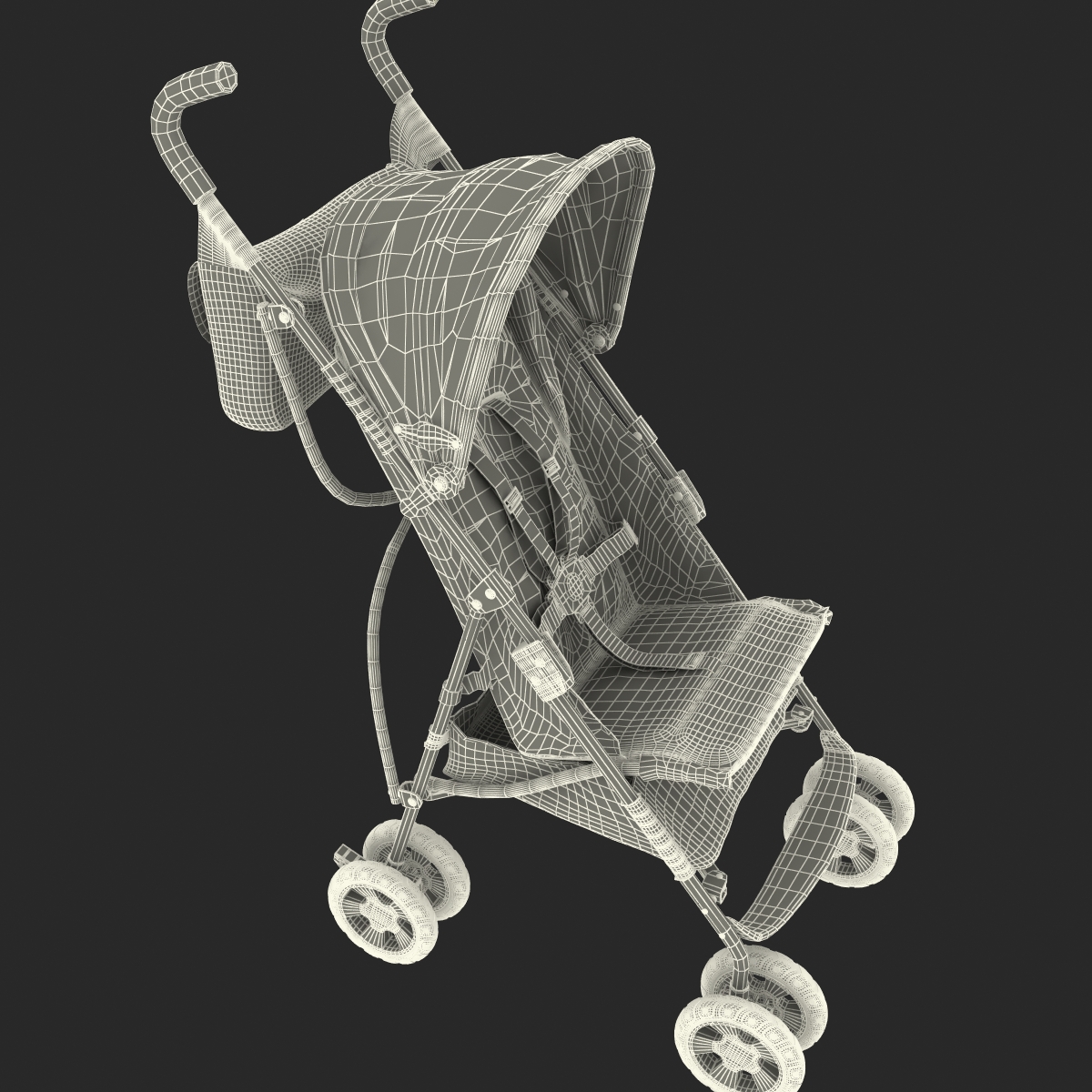 Baby Stroller Green 3D model