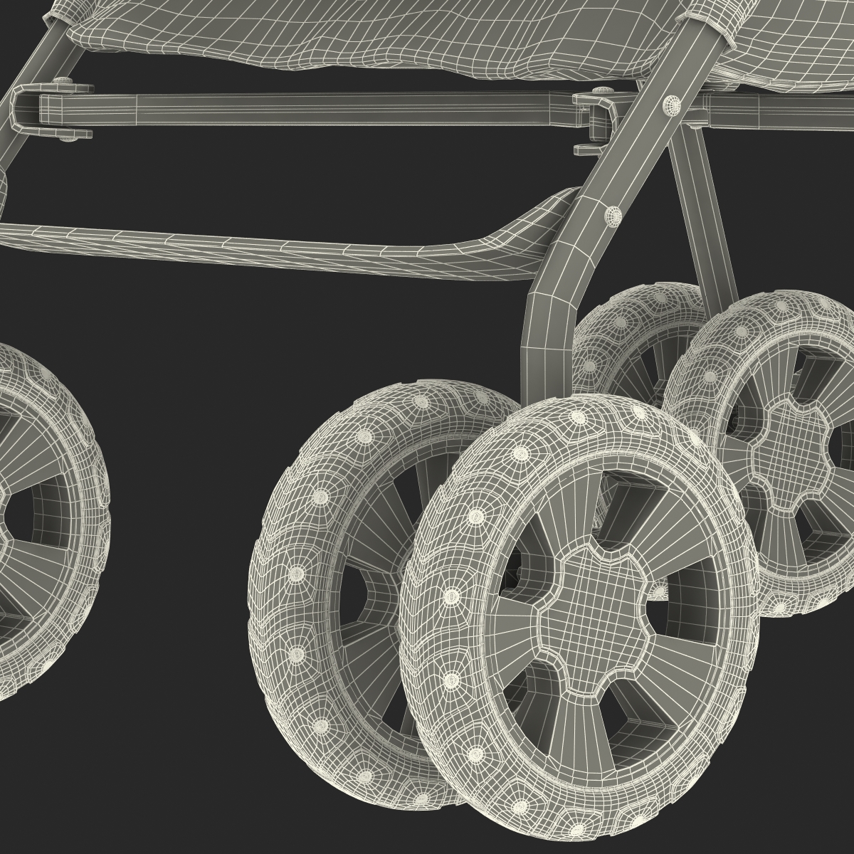 Baby Stroller Green 3D model