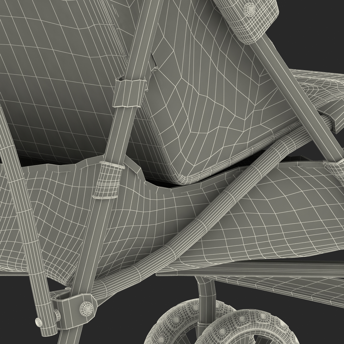 Baby Stroller Green 3D model