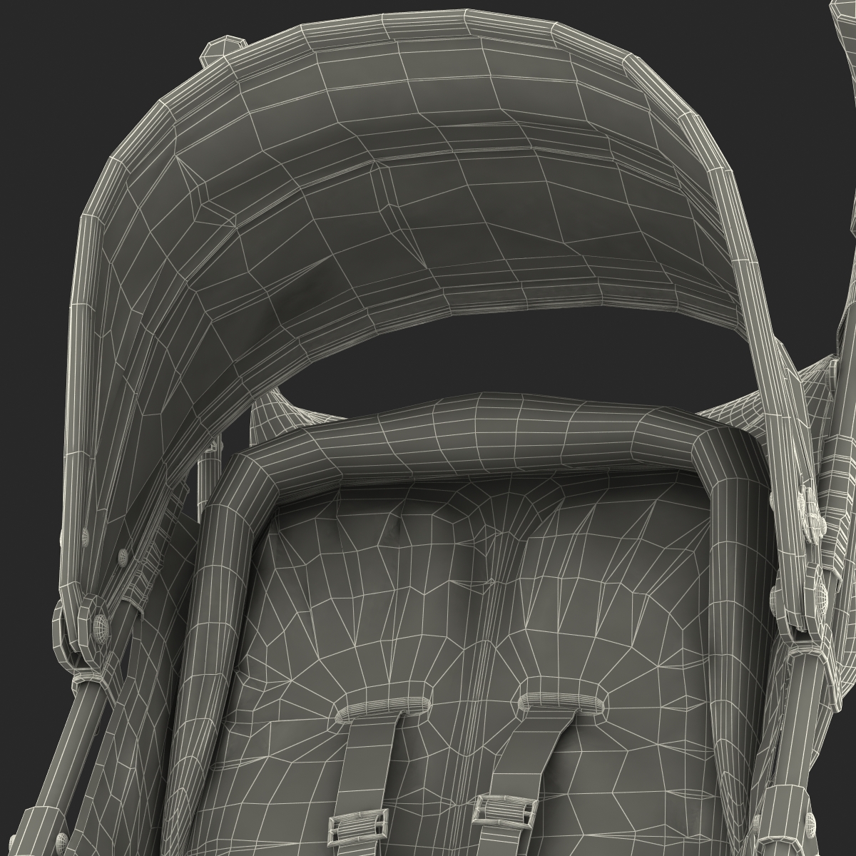 Baby Stroller Green 3D model